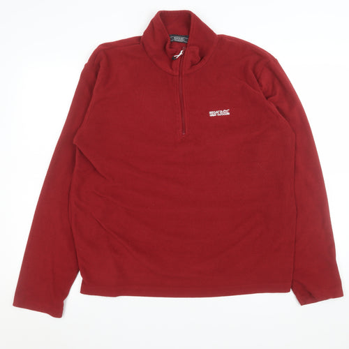 Regatta Men's Red Fleece 1/4 Zip Pullover Sweatshirt Size L Outdoor