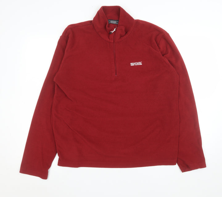 Regatta Men's Red Fleece 1/4 Zip Pullover Sweatshirt Size L Outdoor