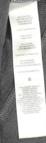 Champion Men's Grey Pullover Hoodie S Regular Fit Logo Sweatshirt