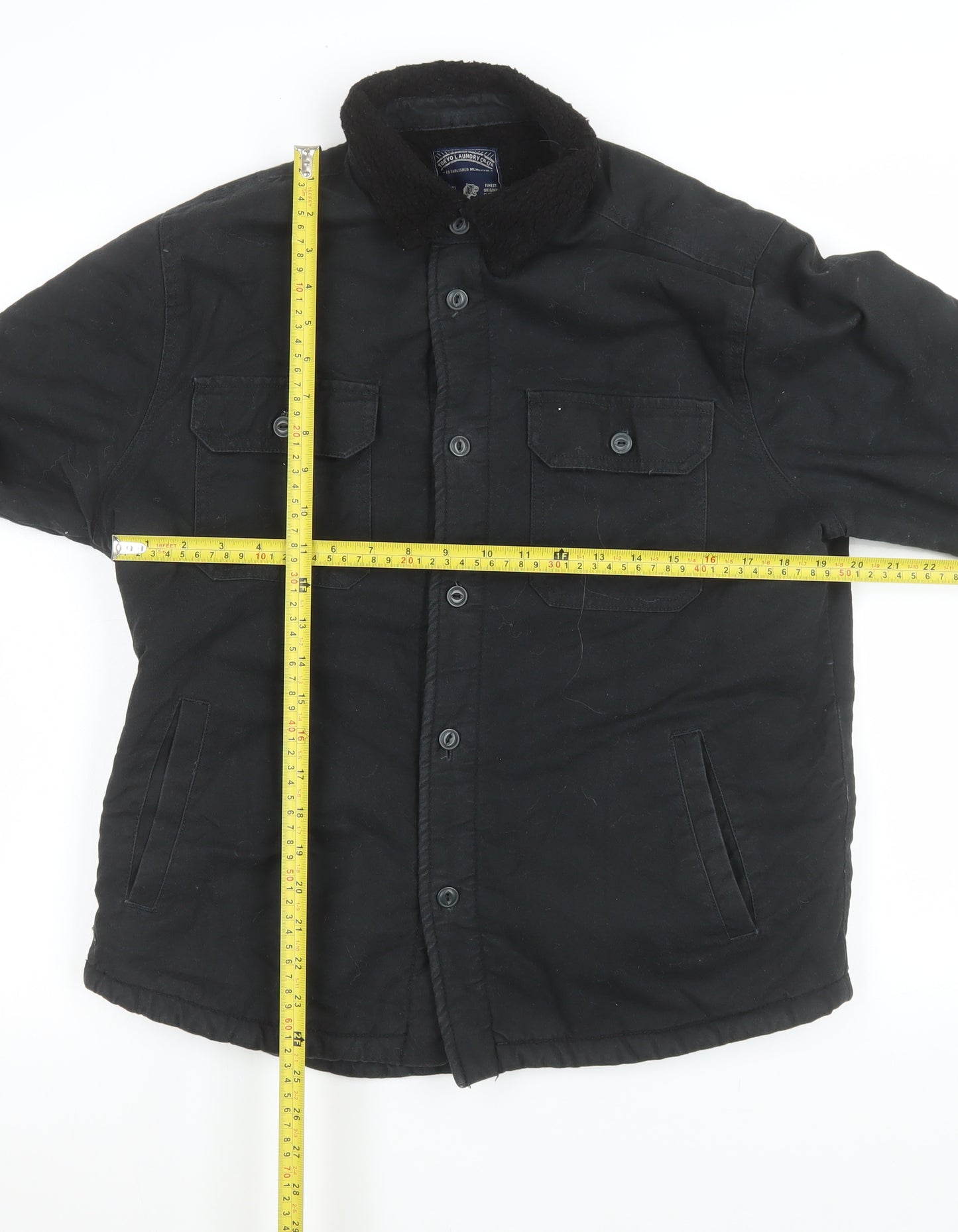 Tokyo Laundry Men's Black Cotton Lined Insulated Jacket Size M