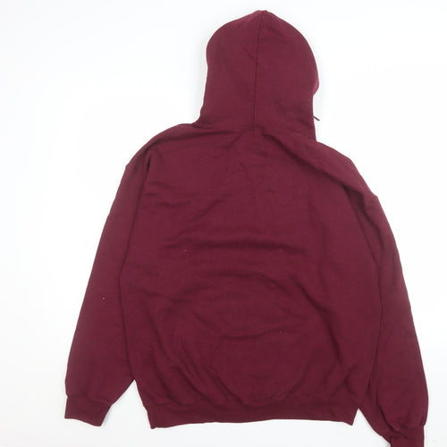 Gildan Men's Red Pullover Hoodie Size L Heavyweight Graphic Sweatshirt
