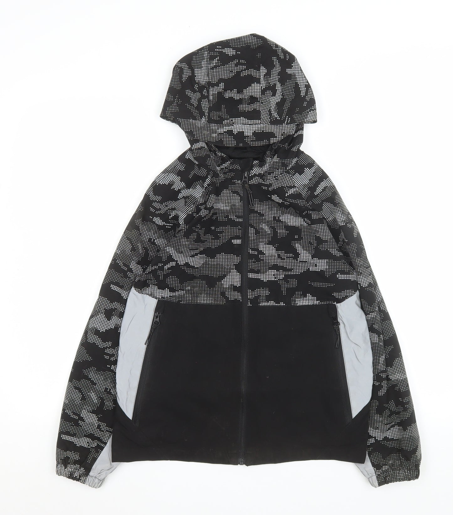 George Boys Black Camouflage Hooded Windbreaker Jacket 10-11 Years