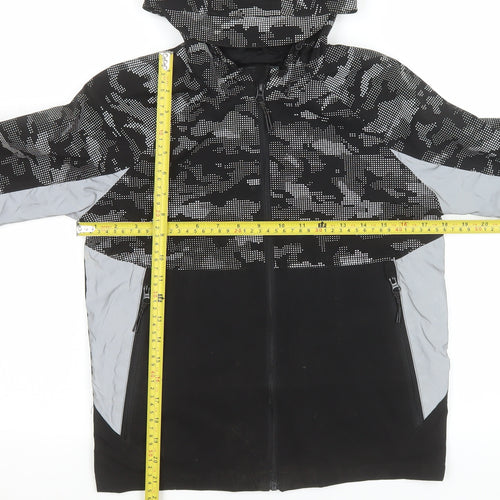 George Boys Black Camouflage Hooded Windbreaker Jacket 10-11 Years
