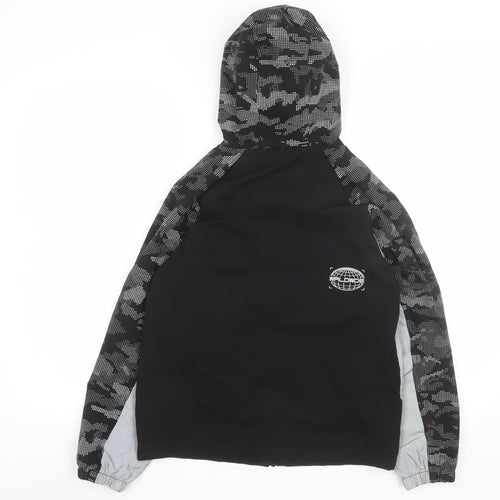 George Boys Black Camouflage Hooded Windbreaker Jacket 10-11 Years