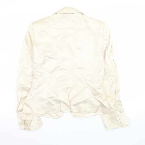 Oasis Women Ivory Tailored Single-Breasted Blazer Size 14