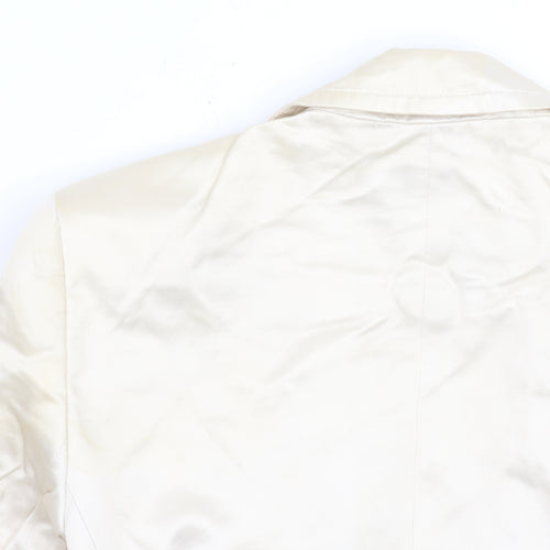 Oasis Women Ivory Tailored Single-Breasted Blazer Size 14