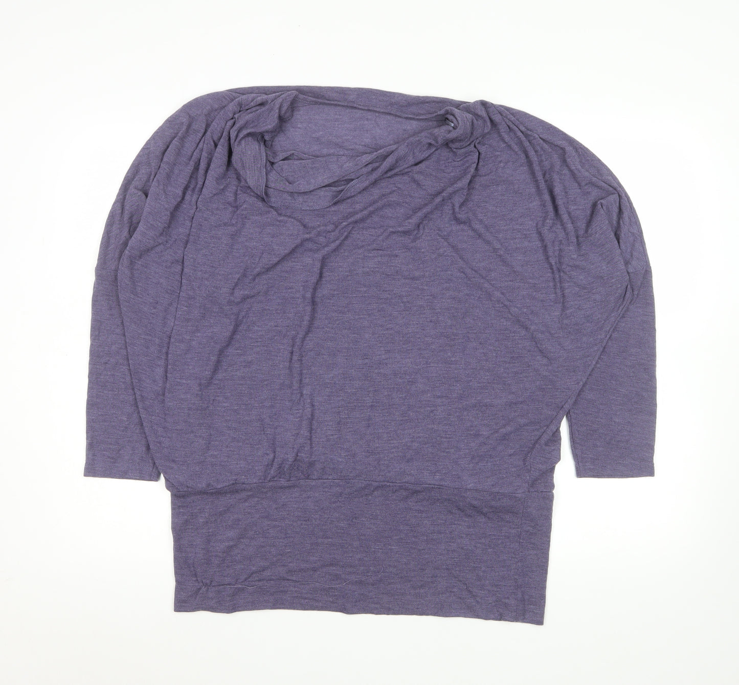 Gallery Women's Purple Cowl Neck Tunic Blouse XL Relaxed Fit 3/4 Sleeve