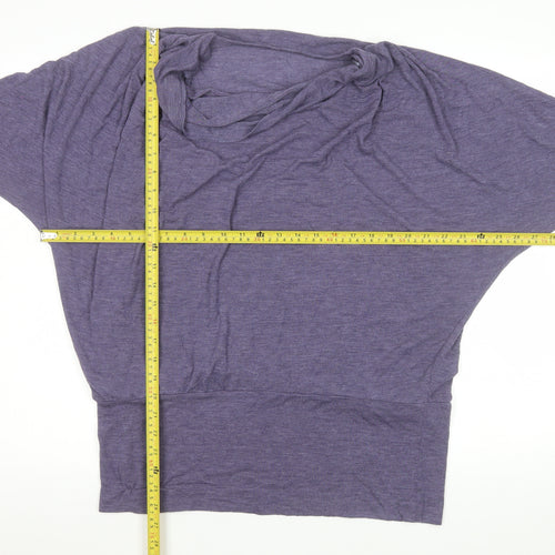 Gallery Women's Purple Cowl Neck Tunic Blouse XL Relaxed Fit 3/4 Sleeve