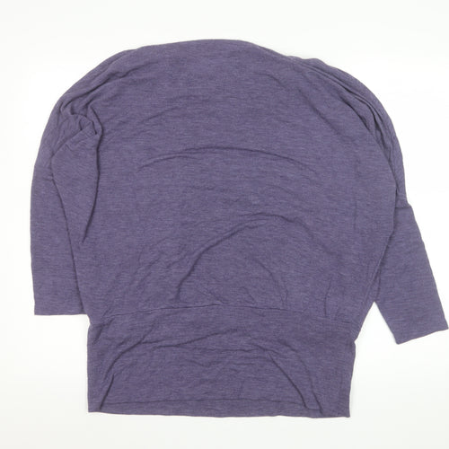 Gallery Women's Purple Cowl Neck Tunic Blouse XL Relaxed Fit 3/4 Sleeve