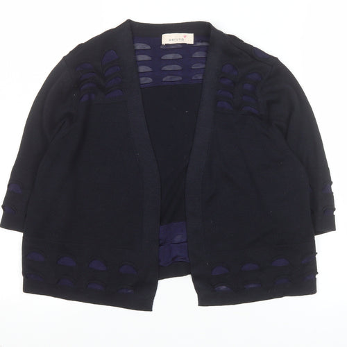 Marks and Spencer Per Una Women's Navy Knit Short Open Jacket Size 14