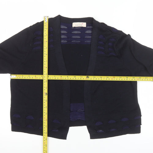 Marks and Spencer Per Una Women's Navy Knit Short Open Jacket Size 14