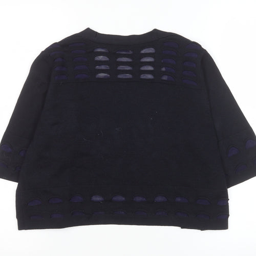 Marks and Spencer Per Una Women's Navy Knit Short Open Jacket Size 14
