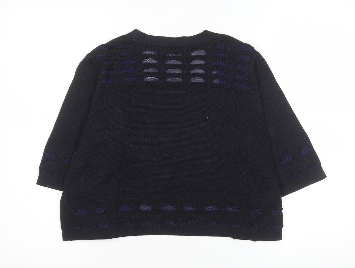 Marks and Spencer Per Una Women's Navy Knit Short Open Jacket Size 14