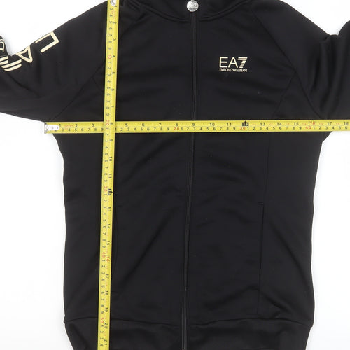 Emporio Armani Boys Black Logo Hooded Track Jacket 10 Years