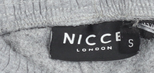 Nicce Men’s Grey Jogger Sweatpants S Regular Fit Fleece Activewear Trousers