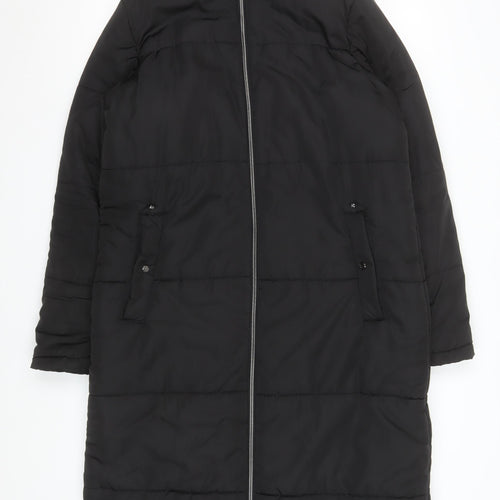 Dare 2B Women's Black Long Puffer Coat Size 12 Hooded Winter Jacket