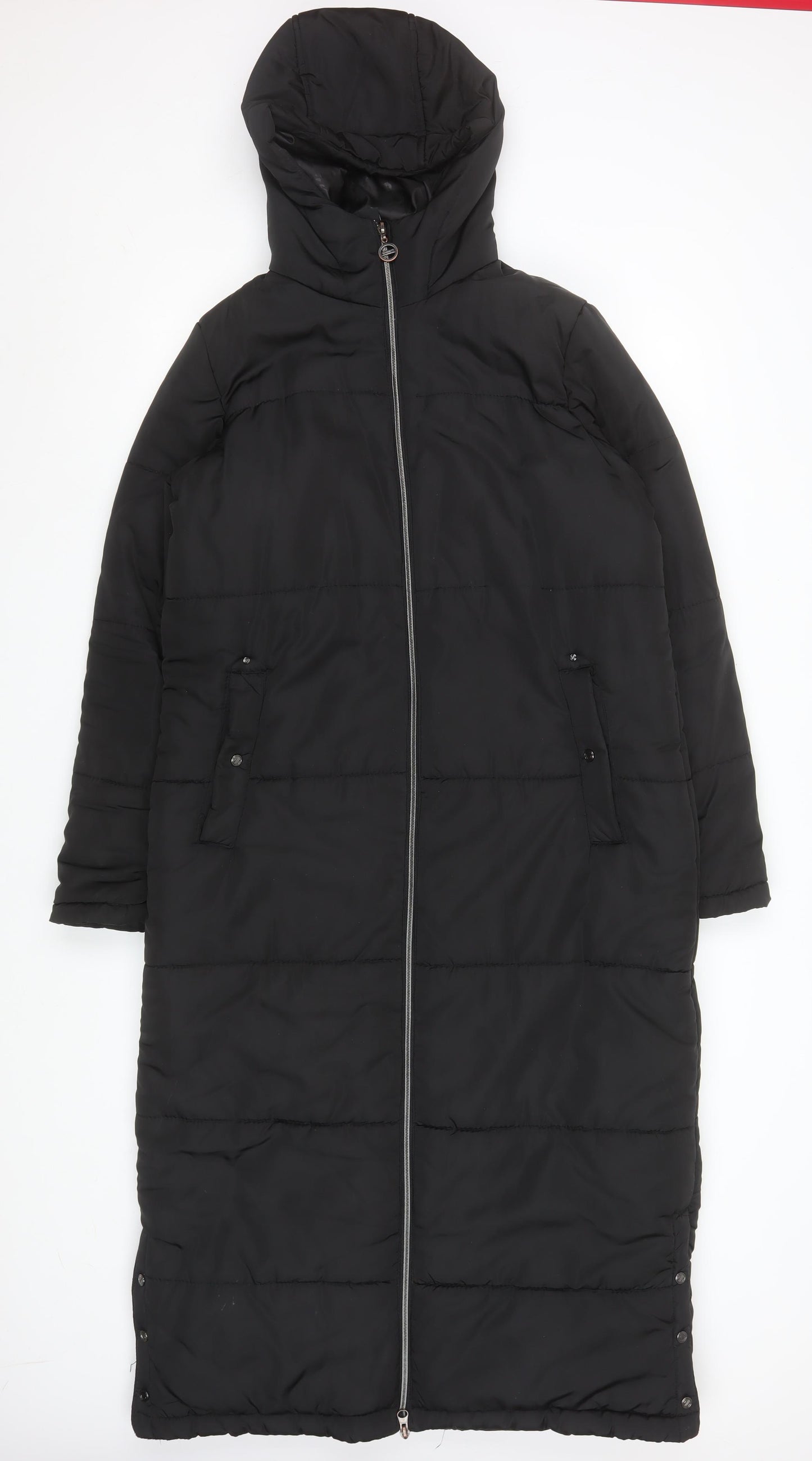 Dare 2B Women's Black Long Puffer Coat Size 12 Hooded Winter Jacket