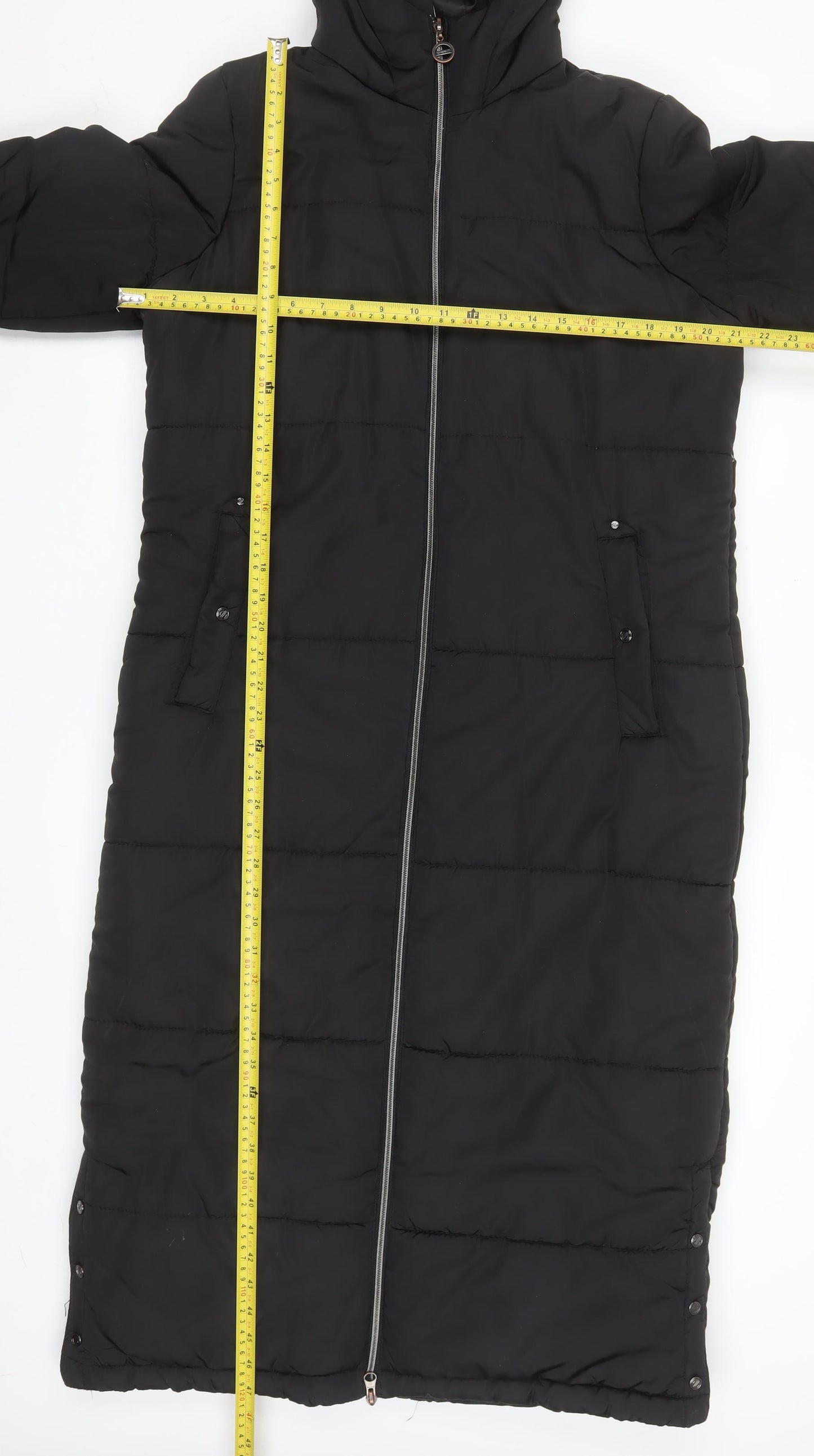 Dare 2B Women's Black Long Puffer Coat Size 12 Hooded Winter Jacket