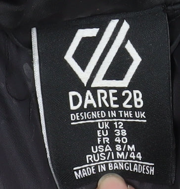 Dare 2B Women's Black Long Puffer Coat Size 12 Hooded Winter Jacket