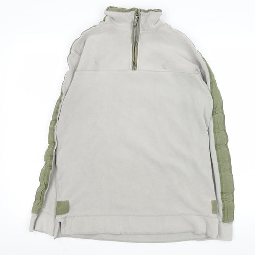 Fat Face Men’s Beige Quarter Zip Pullover Sweatshirt Size S Outdoor Style