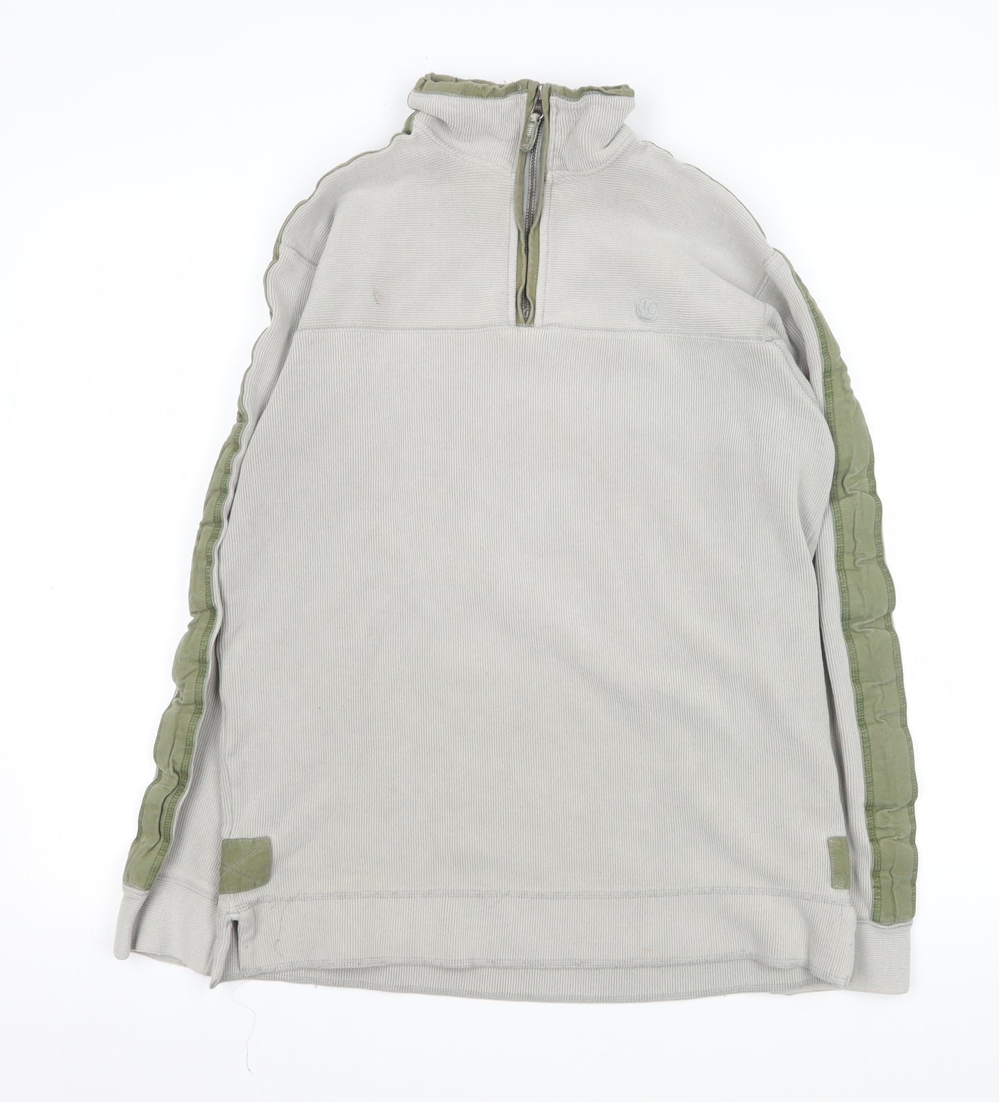 Fat Face Men’s Beige Quarter Zip Pullover Sweatshirt Size S Outdoor Style