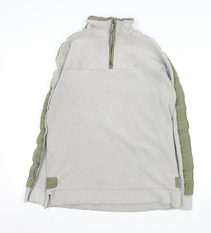 Fat Face Men’s Beige Quarter Zip Pullover Sweatshirt Size S Outdoor Style