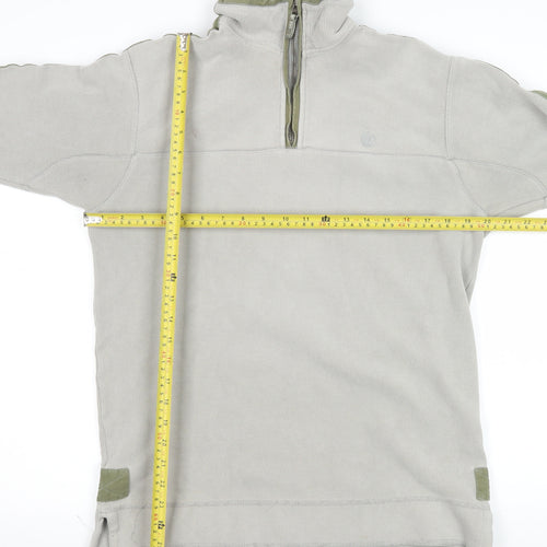 Fat Face Men’s Beige Quarter Zip Pullover Sweatshirt Size S Outdoor Style