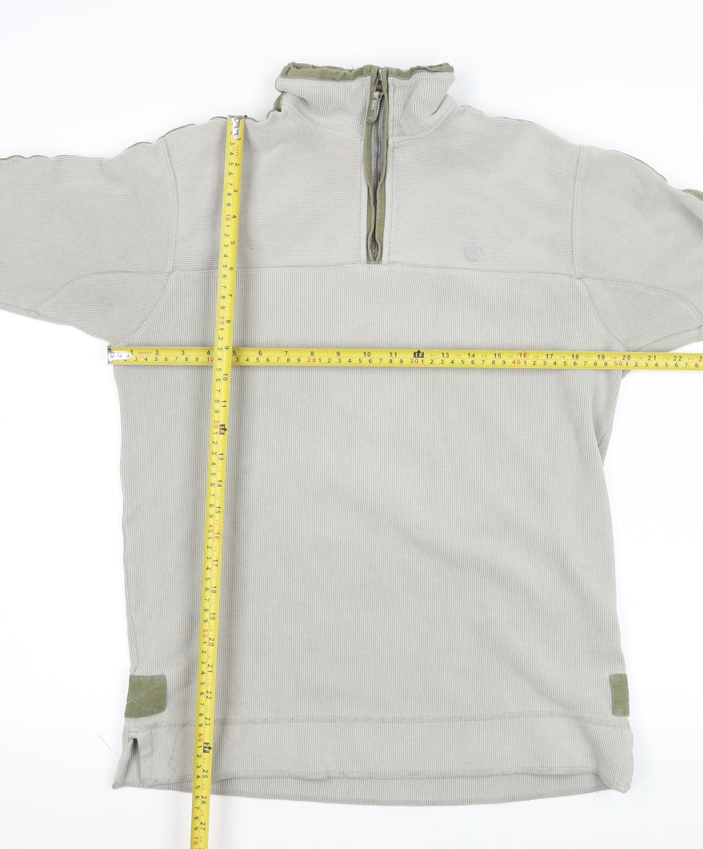 Fat Face Men’s Beige Quarter Zip Pullover Sweatshirt Size S Outdoor Style