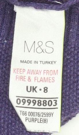 Marks and Spencer Women’s Purple Cotton Knit Blouse UK 8