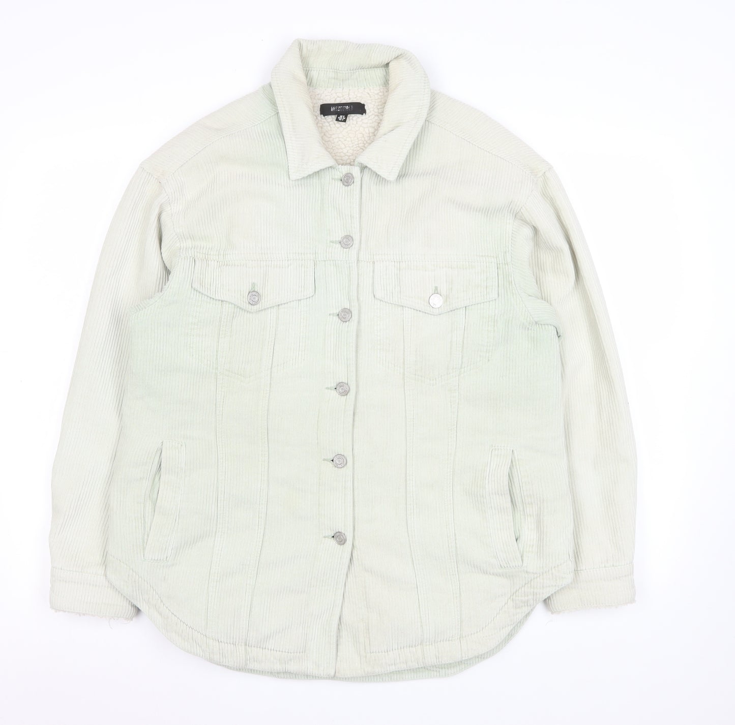 Missguided Women’s Beige Corduroy Sherpa Lined Jacket Size 6