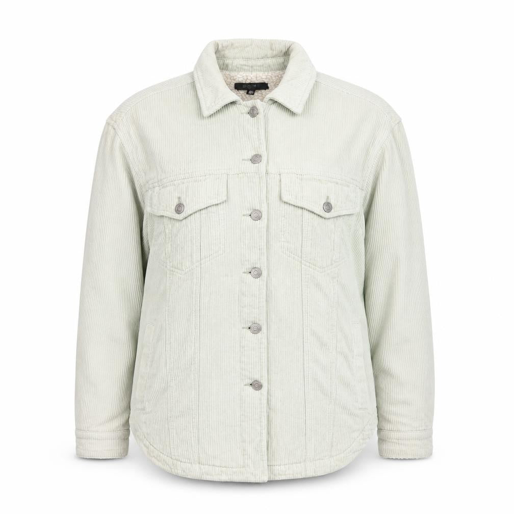 Missguided Women’s Beige Corduroy Sherpa Lined Jacket Size 6