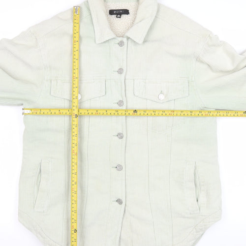 Missguided Women’s Beige Corduroy Sherpa Lined Jacket Size 6