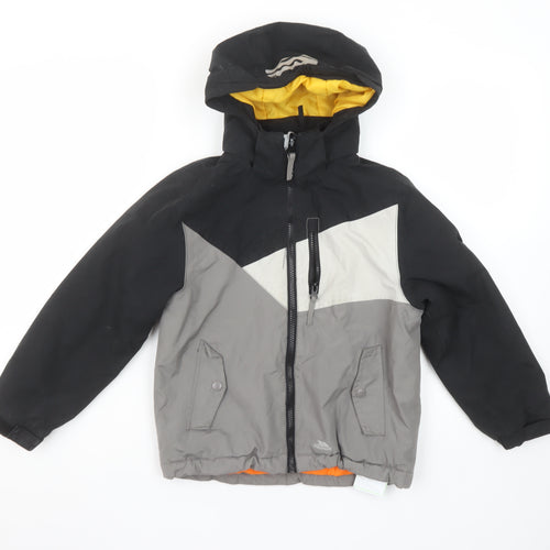 Trespass Boys Grey Waterproof Hooded Puffer Jacket 5-6 Years