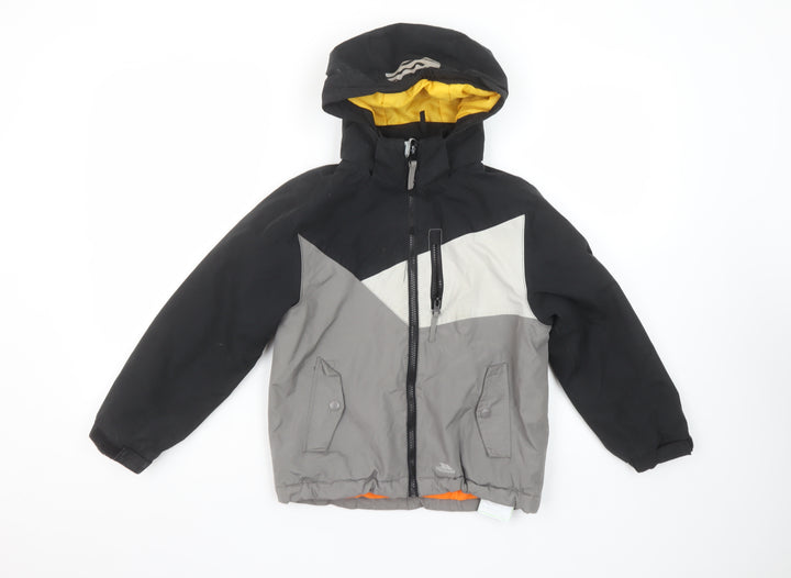 Trespass Boys Grey Waterproof Hooded Puffer Jacket 5-6 Years