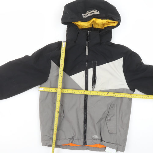 Trespass Boys Grey Waterproof Hooded Puffer Jacket 5-6 Years