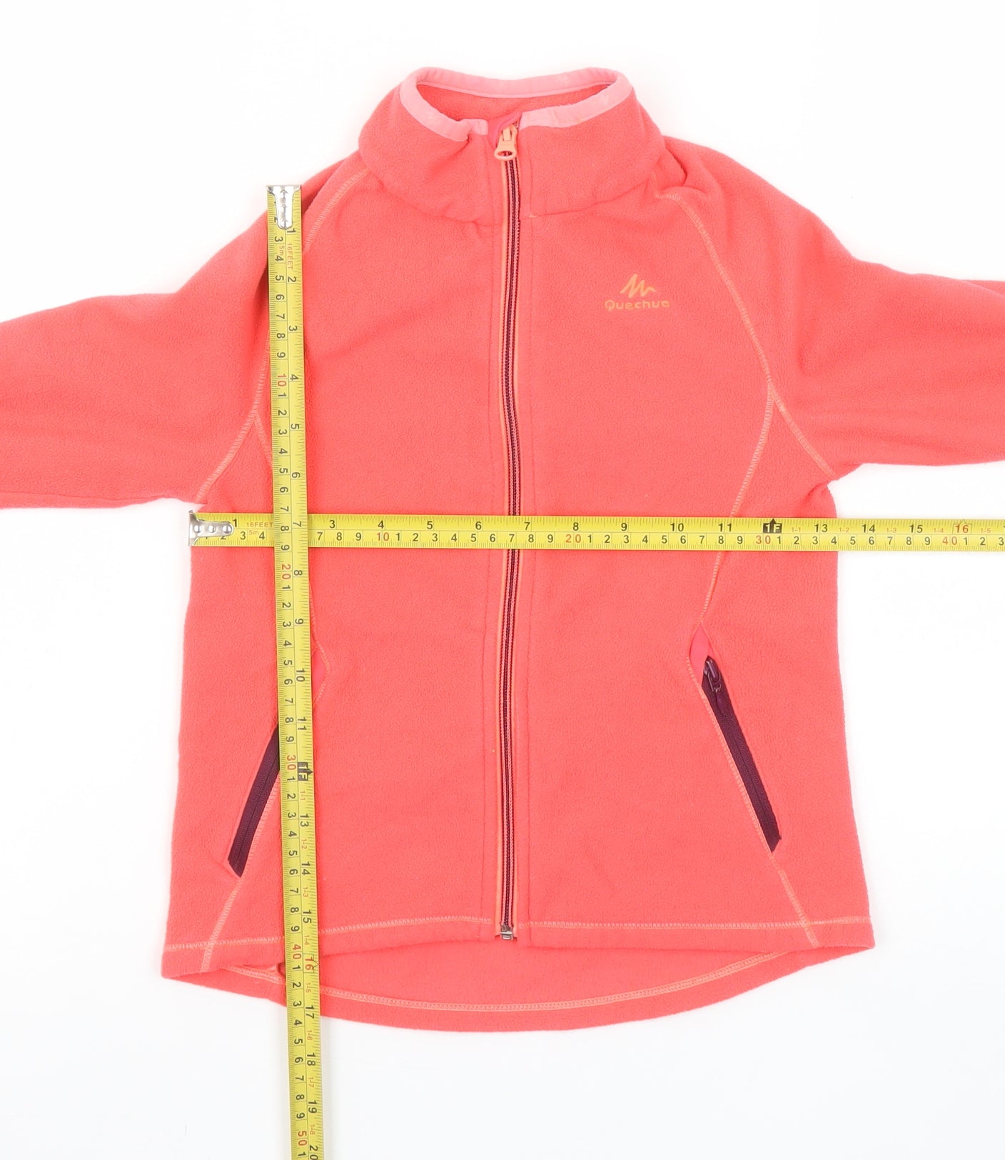 Quechua Girls Pink Fleece Full Zip Jacket 8 Years Lightweight Outdoor