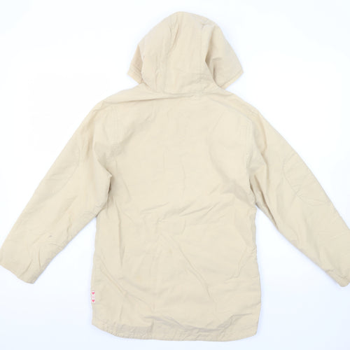 Adams Girls Beige Hooded Rain Coat Jacket 10 Years Mid-Length Full Zip