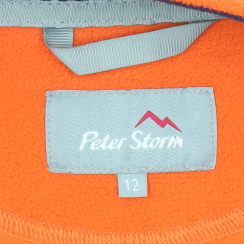 Peter Storm Women's Orange 1/2 Zip Fleece Sweatshirt Size 12