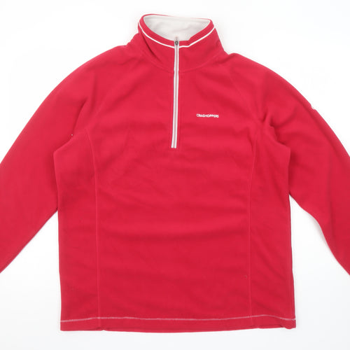 Craghoppers Women Red Fleece 1/2 Zip Pullover Sweatshirt UK 12