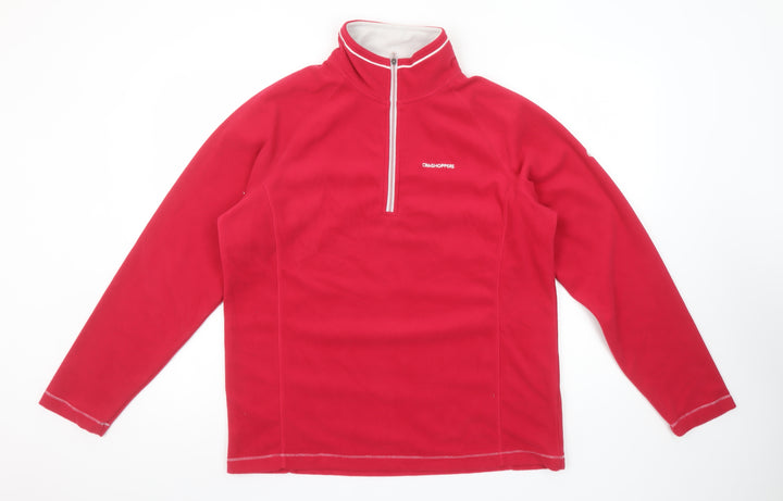 Craghoppers Women Red Fleece 1/2 Zip Pullover Sweatshirt UK 12