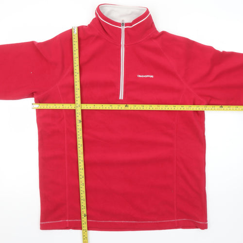 Craghoppers Women Red Fleece 1/2 Zip Pullover Sweatshirt UK 12