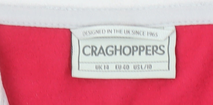 Craghoppers Women Red Fleece 1/2 Zip Pullover Sweatshirt UK 12