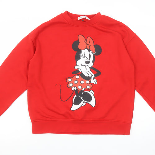 Disney Women’s Red Minnie Mouse Pullover Sweatshirt XS