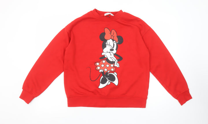 Disney Women’s Red Minnie Mouse Pullover Sweatshirt XS