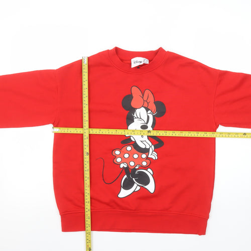 Disney Women’s Red Minnie Mouse Pullover Sweatshirt XS