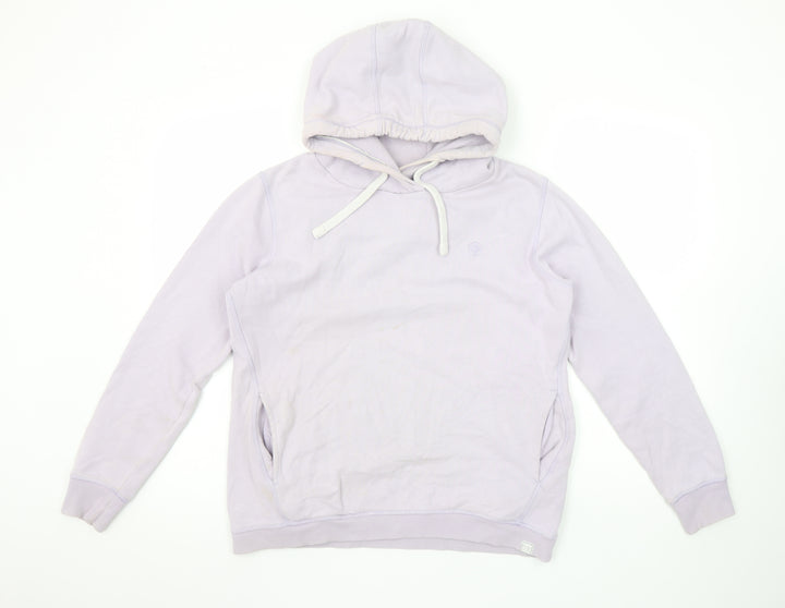 FatFace Women Pale Lilac Hooded Pullover Sweatshirt Size S
