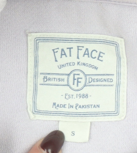 FatFace Women Pale Lilac Hooded Pullover Sweatshirt Size S