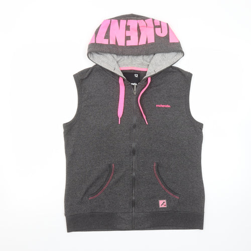 McKenzie Women’s Grey & Pink Full Zip Sleeveless Hoodie Size 12