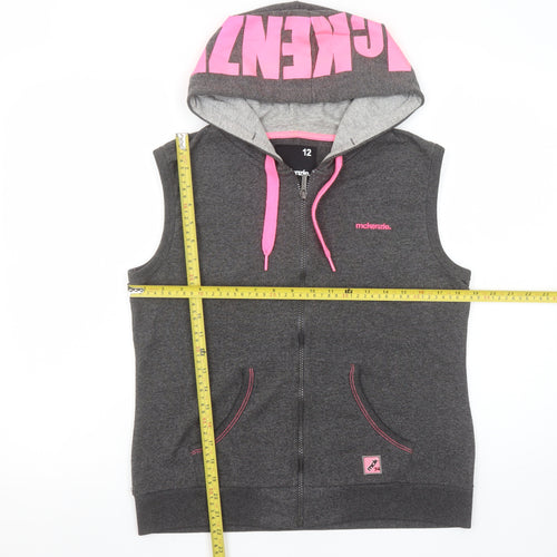 McKenzie Women’s Grey & Pink Full Zip Sleeveless Hoodie Size 12