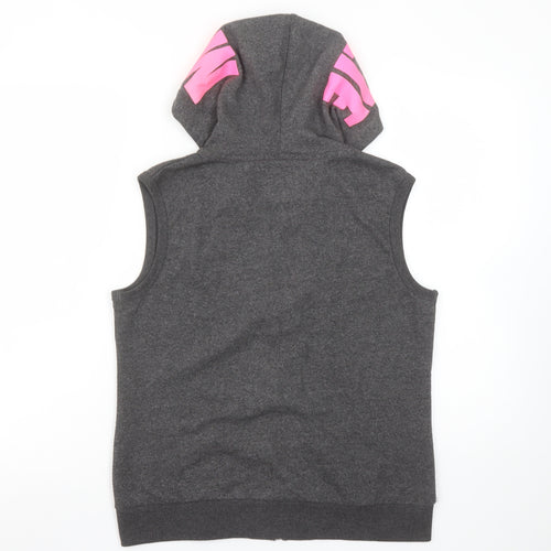 McKenzie Women’s Grey & Pink Full Zip Sleeveless Hoodie Size 12